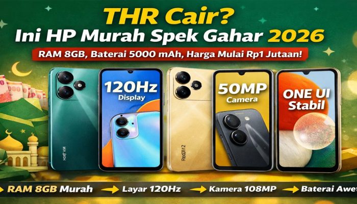 THR Cair? Ini HP Murah Spek Gahar 2026 yang Layak Dibeli, RAM 8GB Harga Mulai Rp1 Jutaan