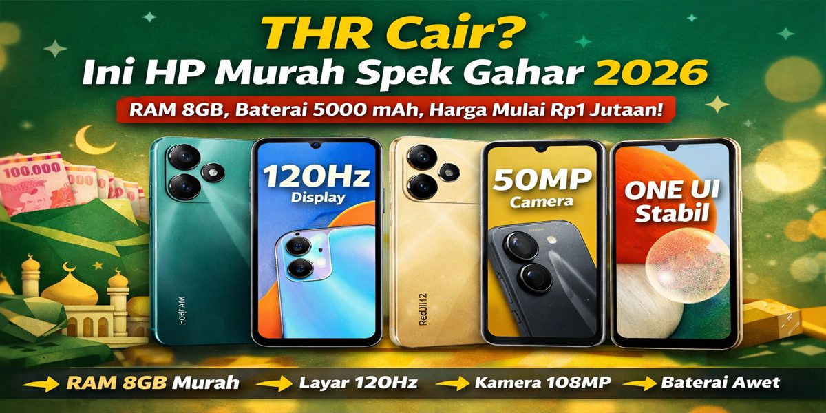 HP murah spek gahar 2026 RAM 8GB harga 1 jutaan cocok dibeli saat THR Lebaran.