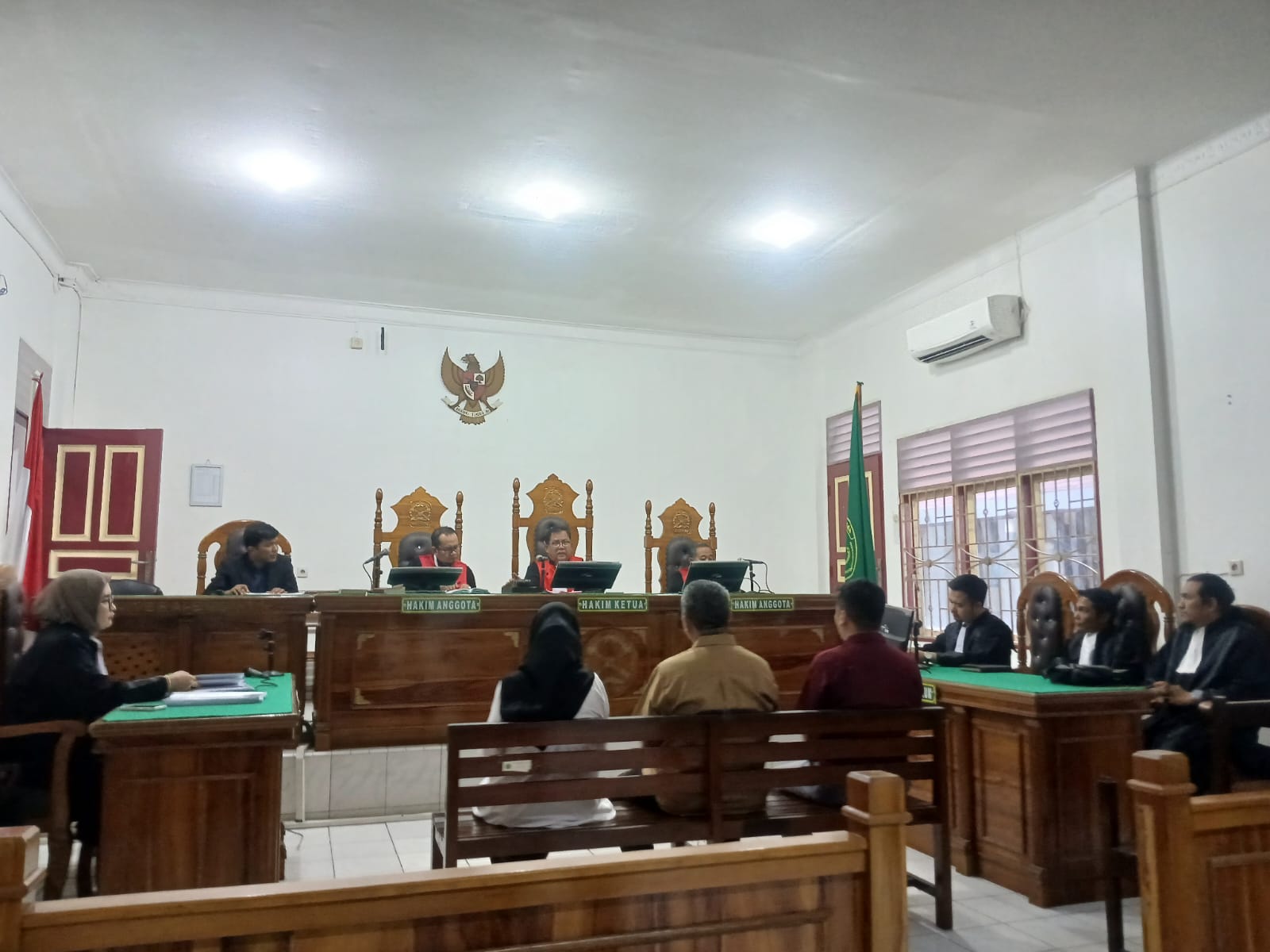 sidang tuntutan kasus korupsi dana BOS SMA 16 Medan di Pengadilan Tipikor Medan