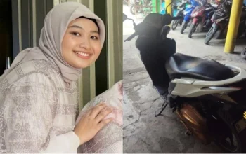 Motor Arinjani Novita Sari korban tabrakan KRL Bekasi Timur diantar pulang tanpa pemilik ke rumah keluarga di Bekasi.