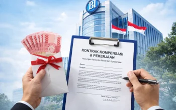 Ilustrasi kantor modern dan aktivitas pegawai terkait pembahasan gaji Bank Indonesia serta fasilitas kerja karyawan BI terbaru.