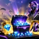 Visual peti hadiah berisi diamond biru dan skin karakter Free Fire sebagai ilustrasi Kode Redeem FF Hari Ini 16 April 2026 tanpa teks.