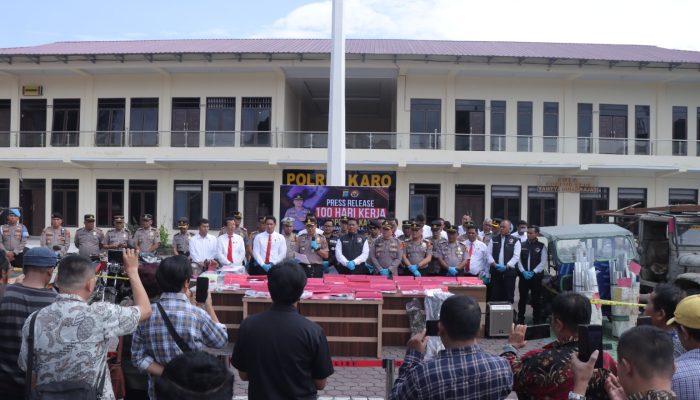 Polres Karo Tuntaskan Puluhan Kasus dalam 100 Hari