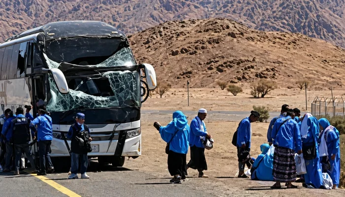 Bus Jemaah Haji Probolinggo Kecelakaan di Jabal Magnet Madinah, 5 Orang Luka Ringan
