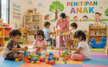 Ilustrasi penitipan anak untuk artikel investigasi Daycare Little Aresha di Yogyakarta.