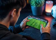 kode redeem fc mobile 17 april 2026 pemain sedang bermain FC Mobile di HP untuk klaim hadiah gratis gems dan pemain OVR tinggi