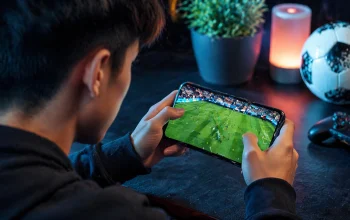 kode redeem fc mobile 17 april 2026 pemain sedang bermain FC Mobile di HP untuk klaim hadiah gratis gems dan pemain OVR tinggi
