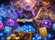 Visual kode redeem Mobile Legends 24 April 2026 dengan hadiah diamond, skin gratis, tiket event, dan item eksklusif MLBB.