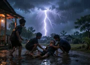 pelajar tersambar petir di Tapanuli Selatan saat hujan deras dan cuaca ekstrem di Batang Toru Sumatera Utara