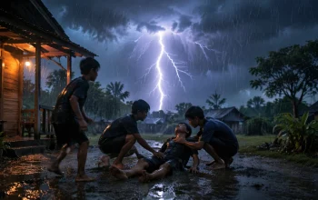 Pelajar 14 Tahun di Tapanuli Selatan Tewas Tersambar Petir Saat Mandi Hujan, Sempat Pingsan di Depan Rumah
