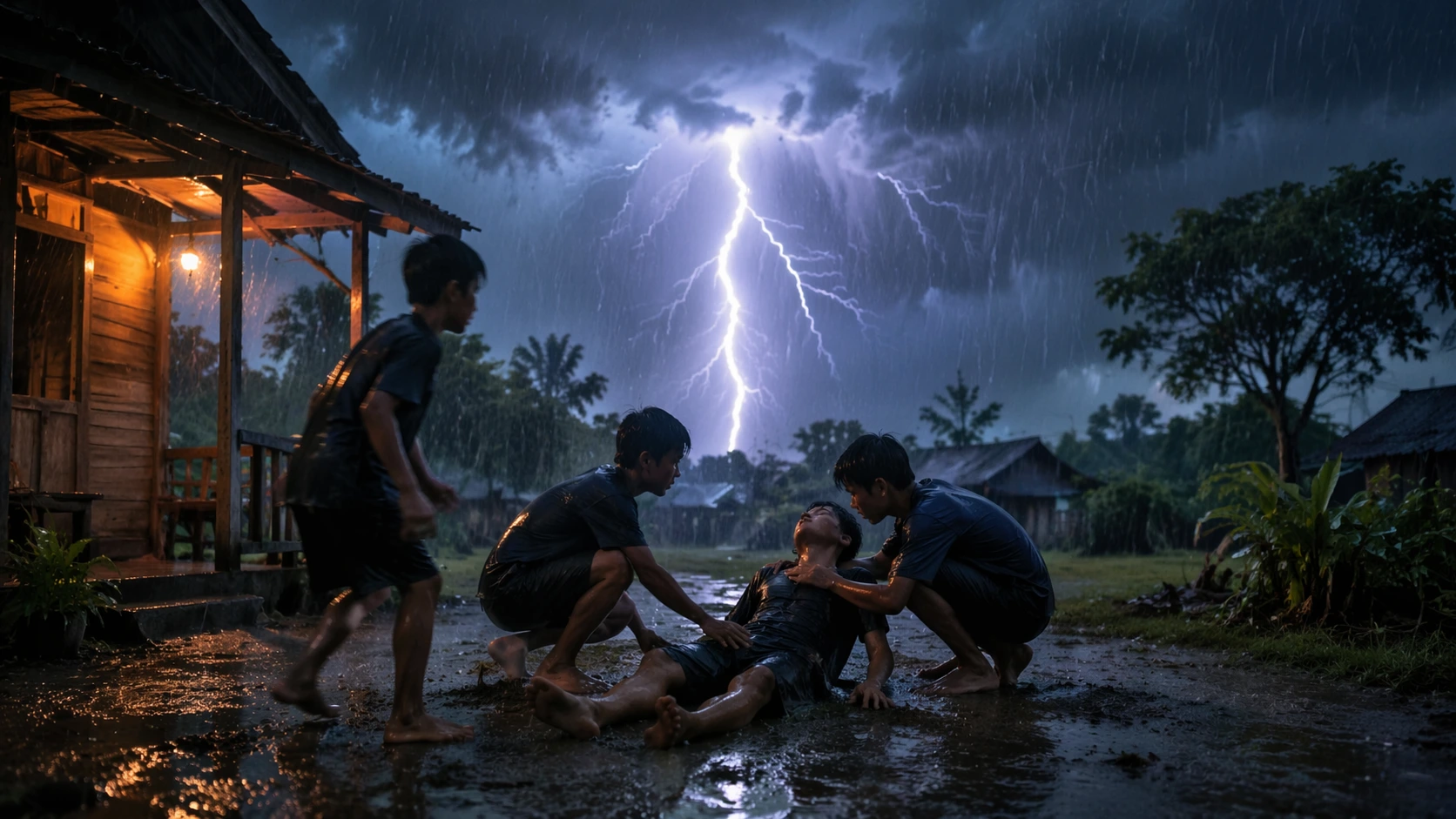 pelajar tersambar petir di Tapanuli Selatan saat hujan deras dan cuaca ekstrem di Batang Toru Sumatera Utara