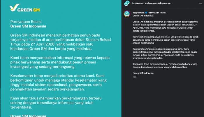 Respons Green SM dan KAI Usai Tabrakan KRL Bekasi Timur Jadi Sorotan, Netizen Bahas Pernyataan Resmi