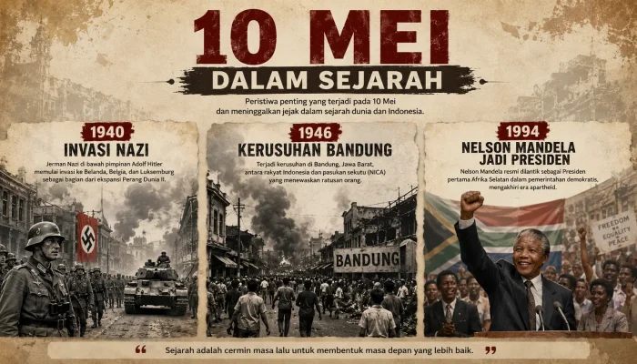 10 Mei dalam Sejarah: Invasi Nazi, Kerusuhan Rasial Bandung, Nelson Mandela Hingga Hari Lupus Sedunia