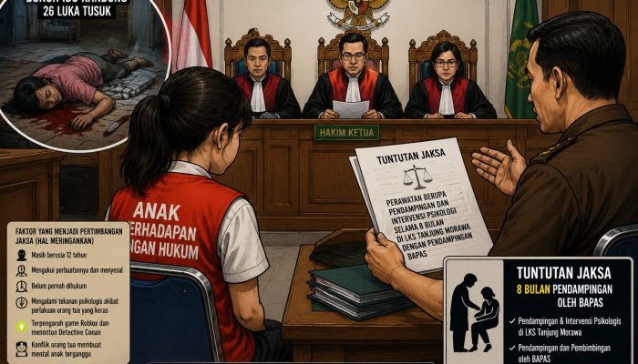 Bocak Bunuh Ibu Kandung di Medan Dituntut 8 Bulan Pendampingan Psikologis