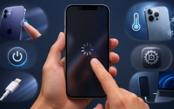 Layar iPhone macet tidak bisa disentuh sedang diperbaiki dengan restart paksa dan update iOS terbaru 2026