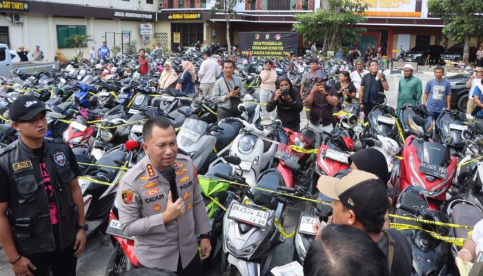 Polrestabes Medan Bongkar 8 Gudang Kendaraan Bermotor dan Tindak Tegas 37 Tersangka