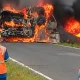 kecelakaan bus ALS Muratara yang menewaskan 16 korban akibat tabrakan dengan truk tangki di Jalan Lintas Sumatera Sumatera Selatan