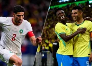 Pemain Maroko dan Brasil dalam foto kolase menjelang laga Brasil vs Maroko di Piala Dunia 2026.