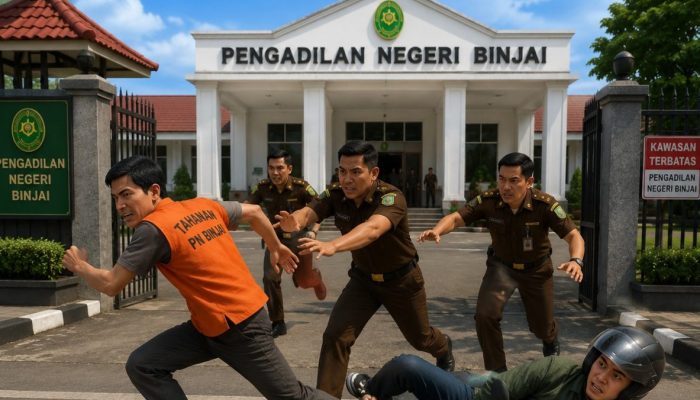 Tahanan Kasus Pencurian Kabur dari PN Binjai, Sempat Tertabrak Motor Saat Melarikan Diri