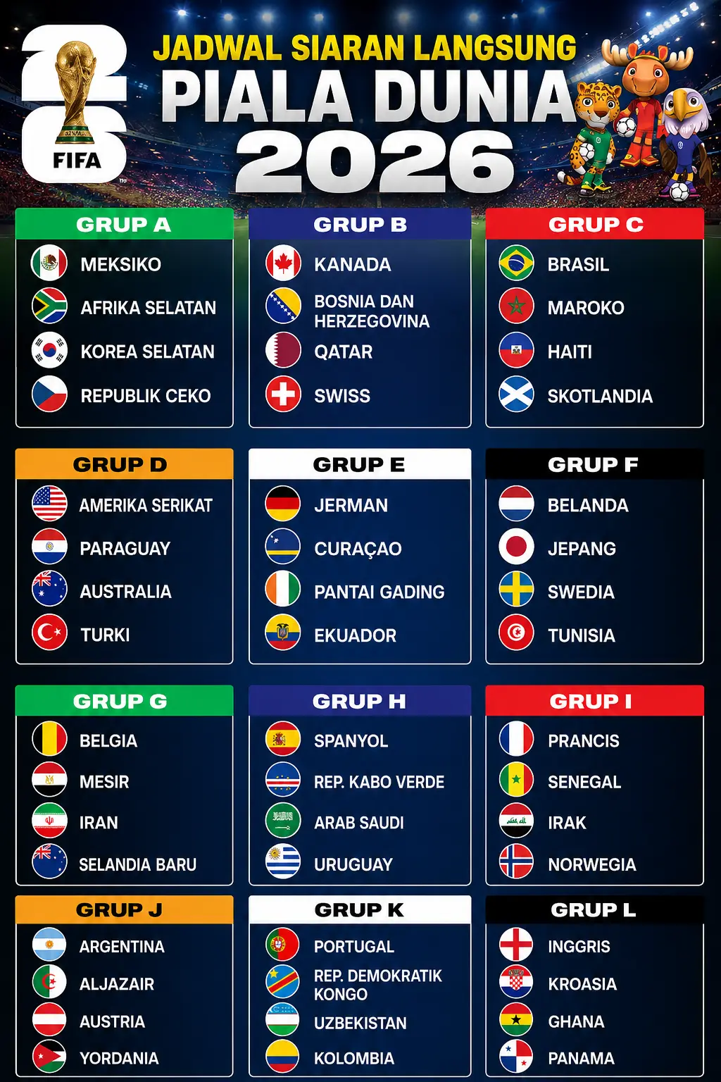 Jadwal Piala Dunia 2026