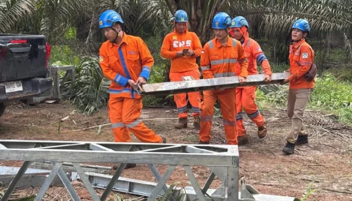 PLN Sumut Kebut Pemulihan Listrik, Fondasi Tower Darurat Jalur 275 kV Galang-Simangkok Rampung