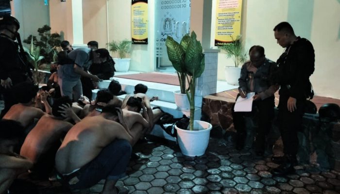 Nekat Balap Liar, 18 Pemuda dan 12 Sepeda Motor Diamankan Brimob Poldasu