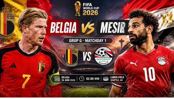 Prediksi Belgia vs Mesir di Grup G Melaju ke Fase Gugur Piala Dunia 2026