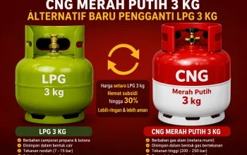 Ilustrasi CNG Merah Putih 3 kg sebagai alternatif LPG 3 kg yang sedang diuji coba oleh Kementerian ESDM.